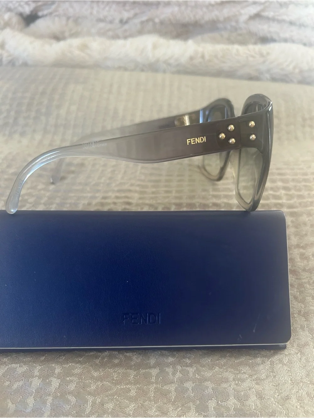 Gray Oversized Square Women's Sunglasses - Fendi